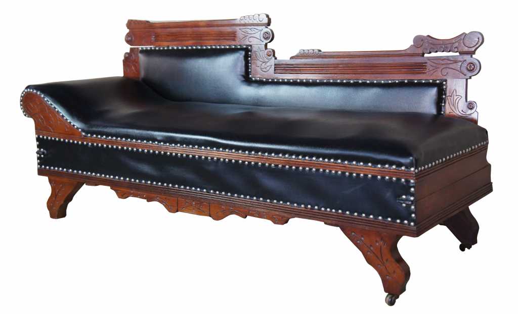 Leather Chaise Lounge Fainting Couch