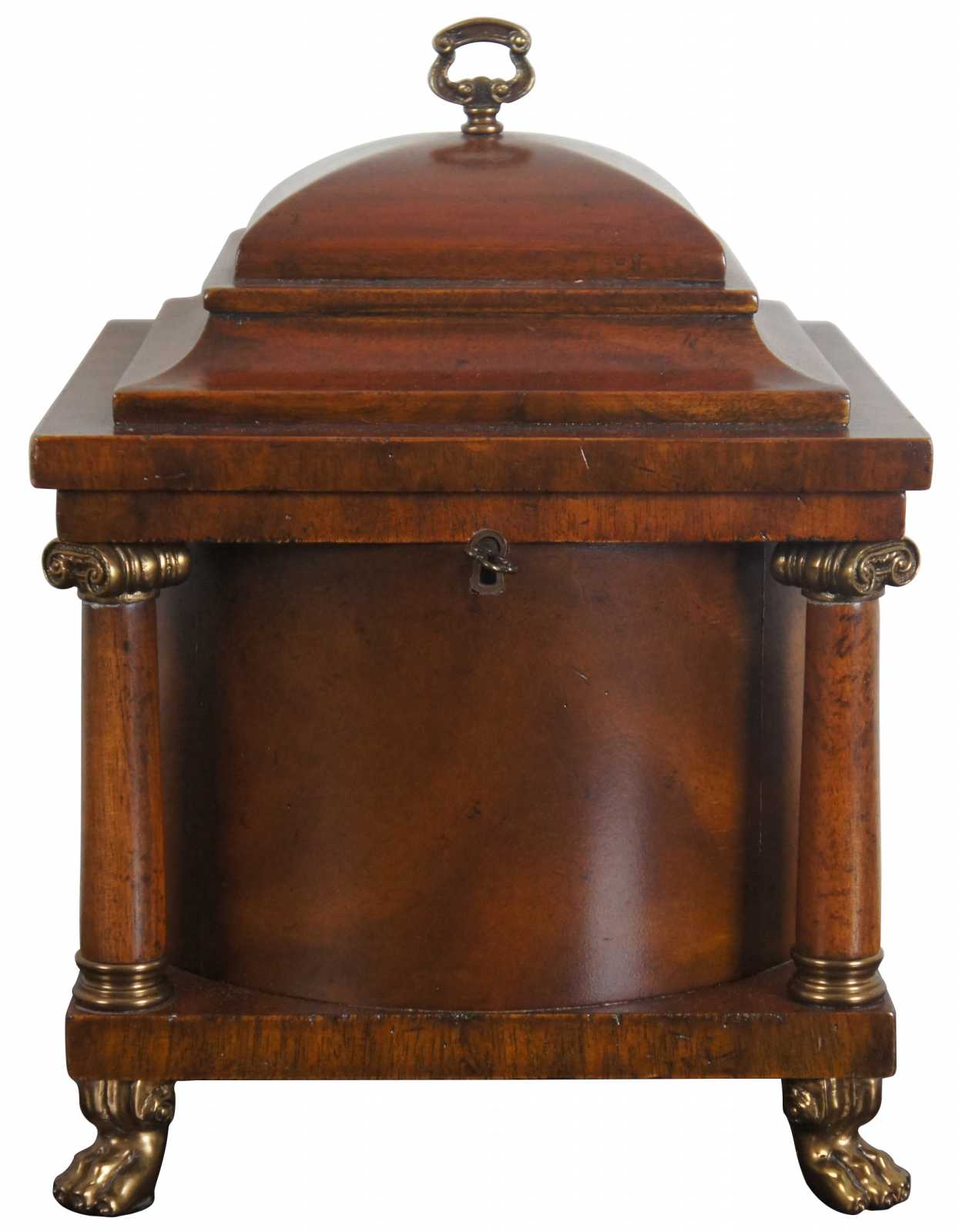 Maitland Smith French Empire Mahogany Tea Caddy Cigar Jewelry Chest Trinket  Box