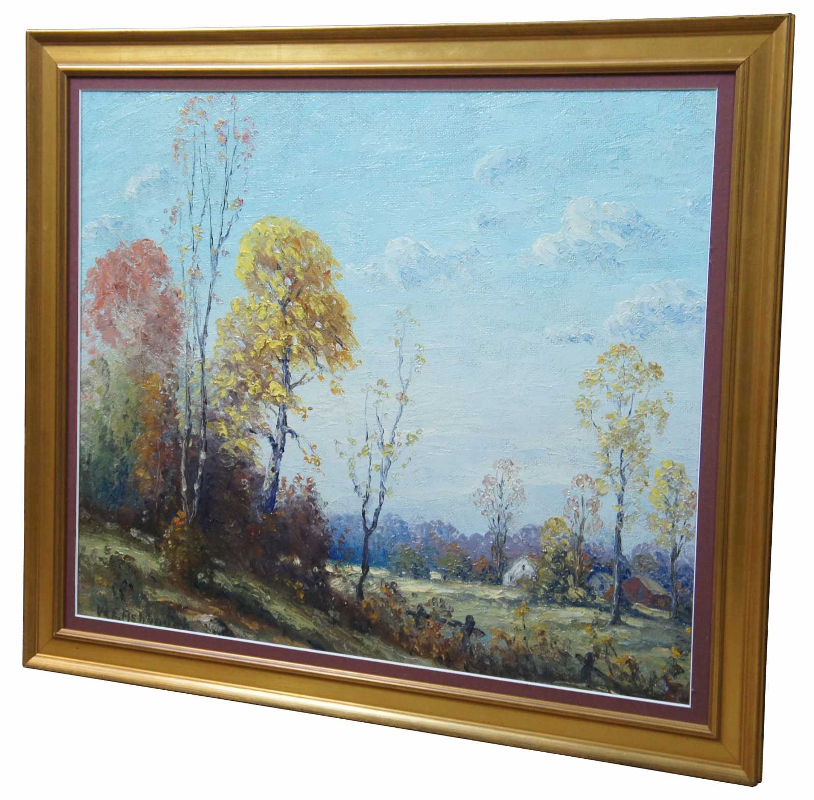 Walter Ashbaugh Impressionist Autumn Landscape Painting Countryside Oil ...