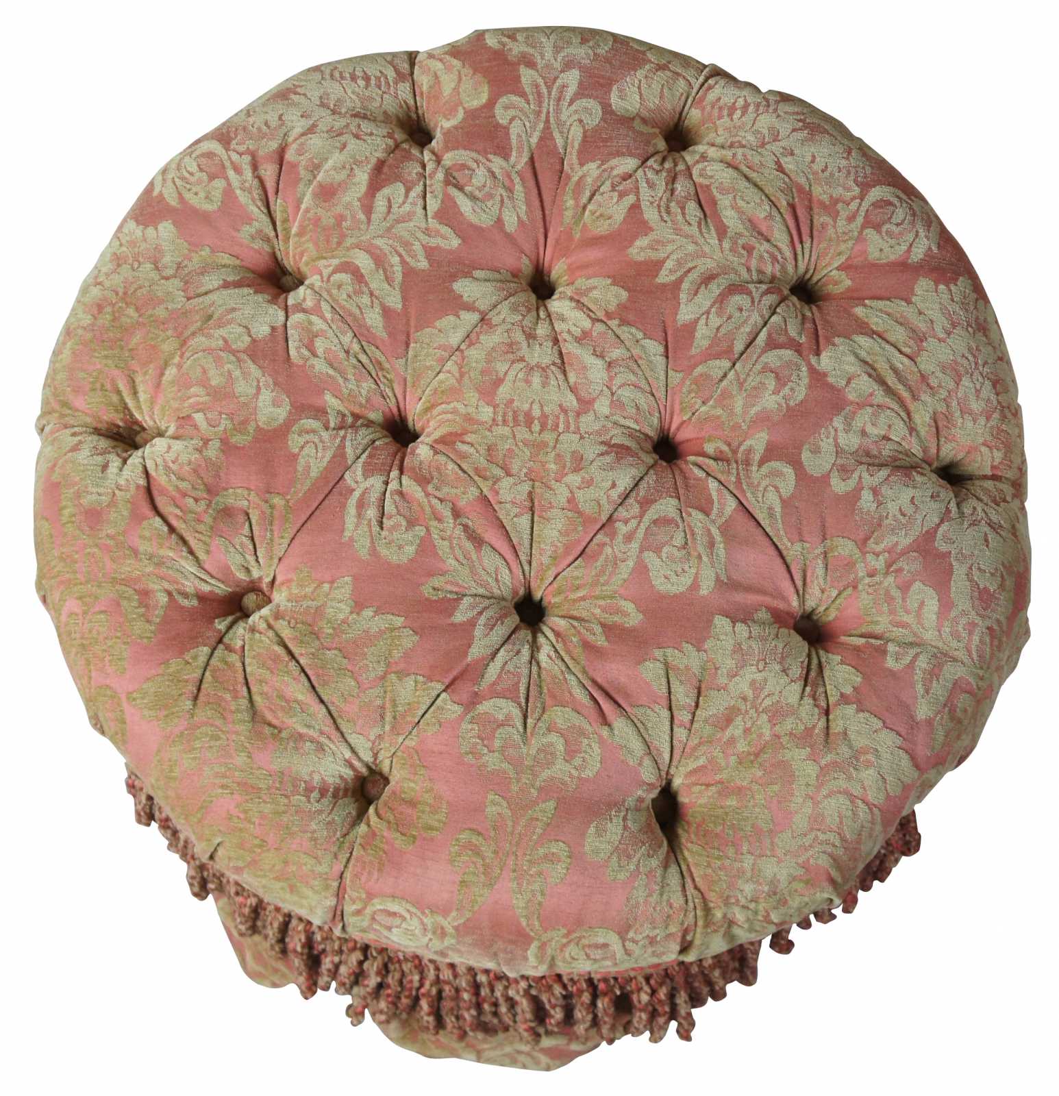 Baker Furniture Round Tufted Ottoman Traditional French Pouf