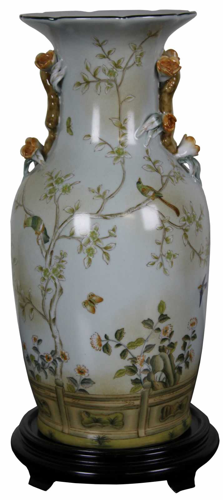 Large Chinoiserie Mantle Vase 