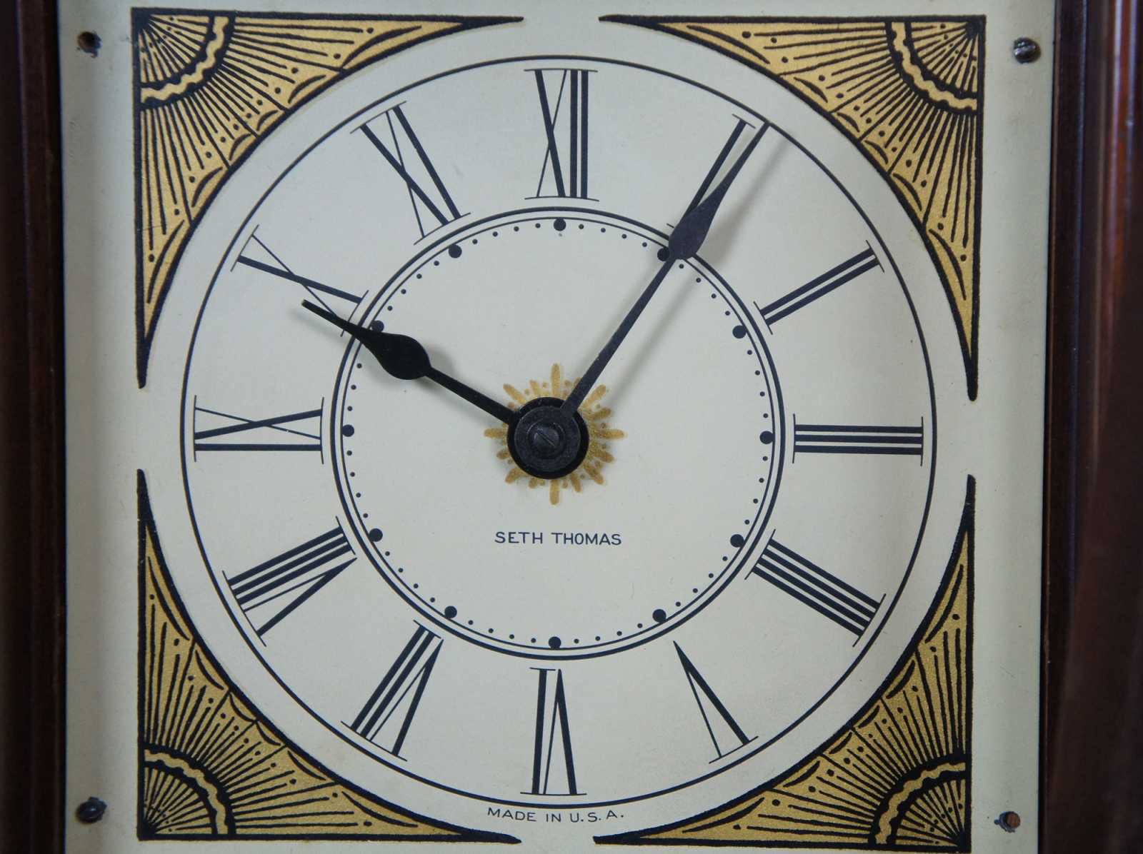 1930s Seth Thomas Kingsbury Pillar Scroll Electric Mantel Clock Reverse ...