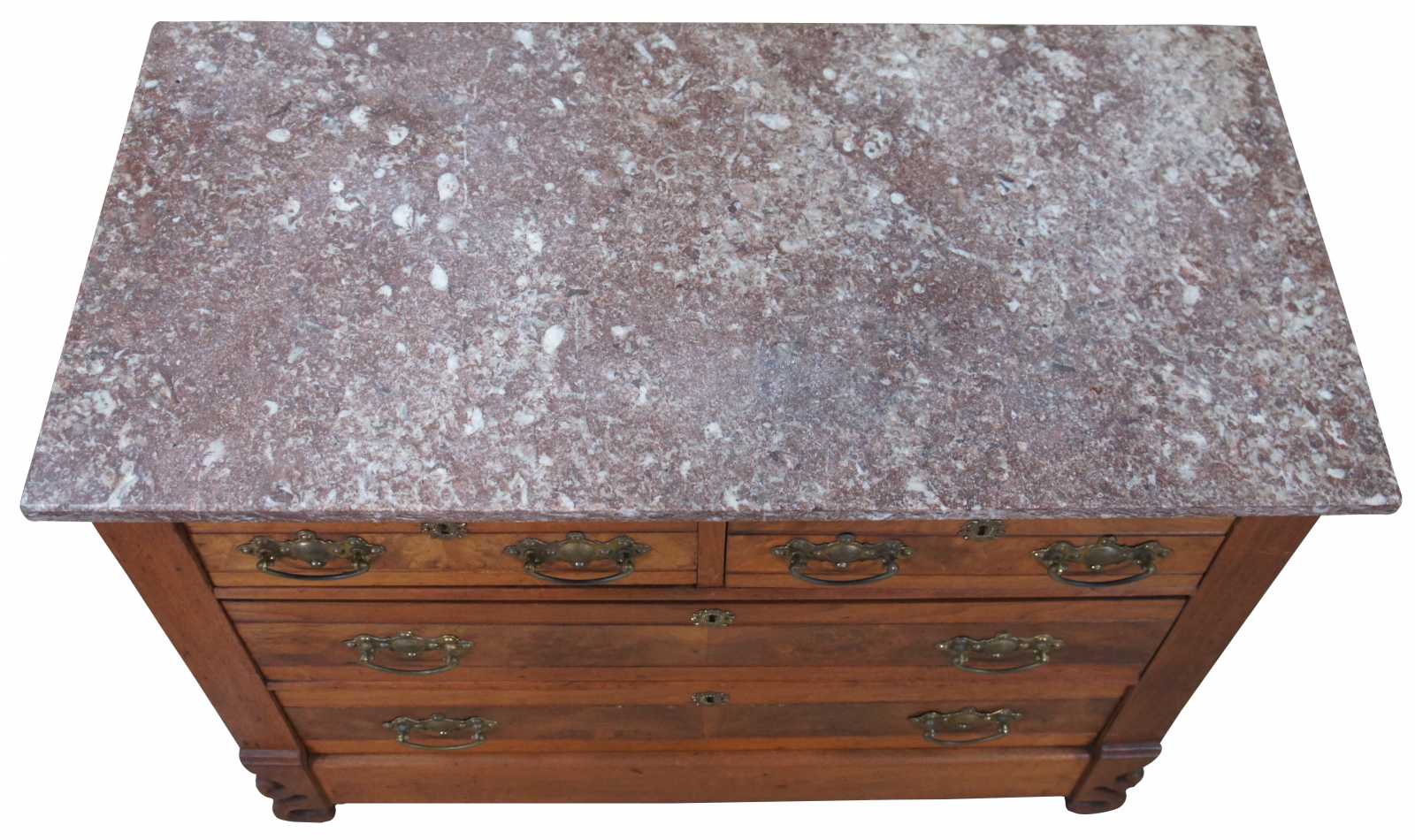 Antique Victorian Eastlake Walnut Burl Granite Wash Stand Dresser Chest ...