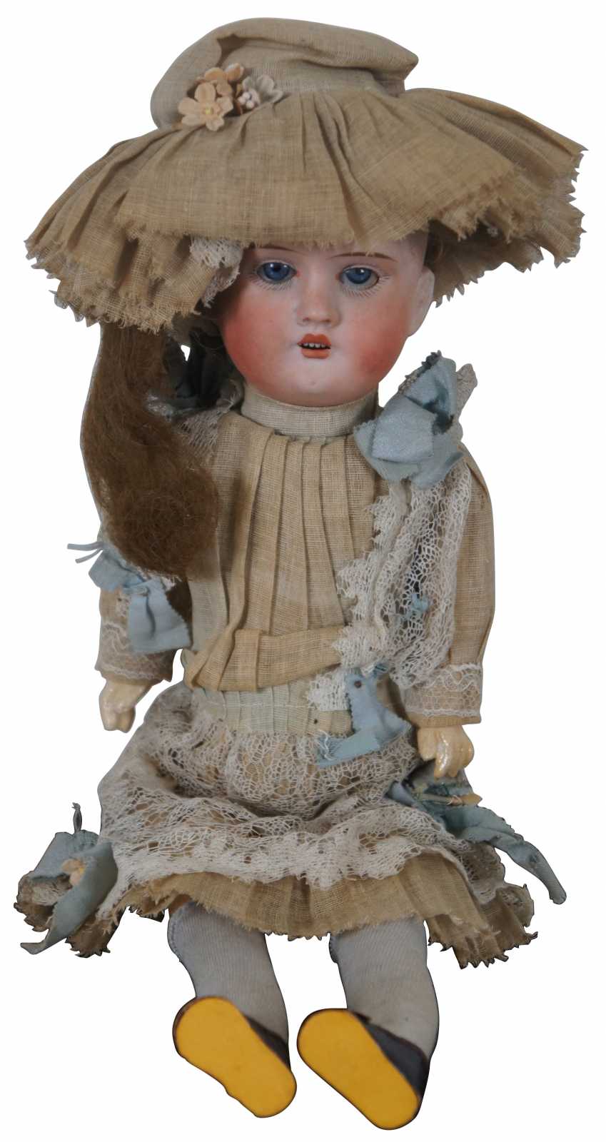 Vintage Porcelain Bisque Doll Hand Made Box and Marking 