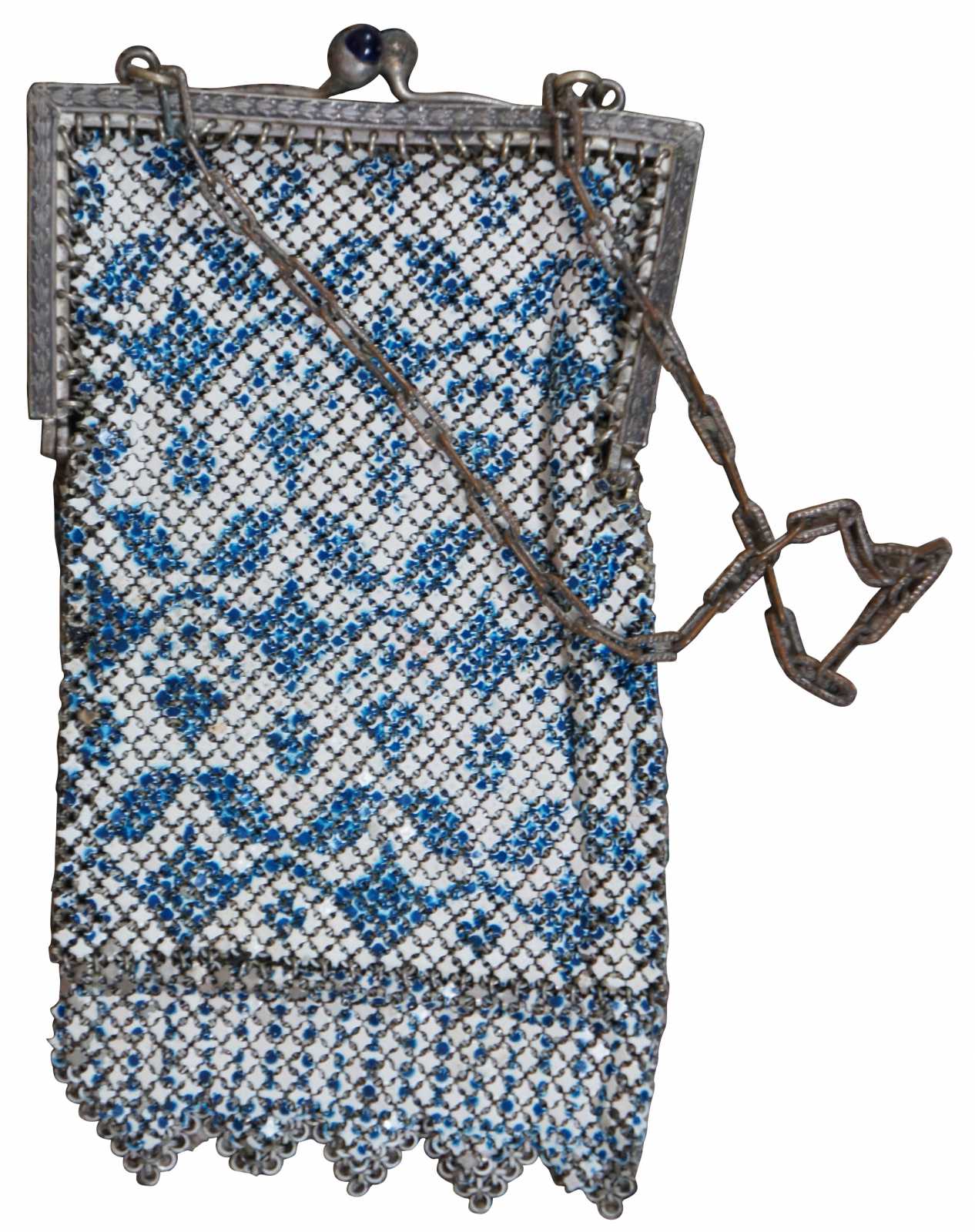 Antique Mandalian Art Deco Enamel Mesh Purse Handbag Blue White Flapper  Boho | eBay