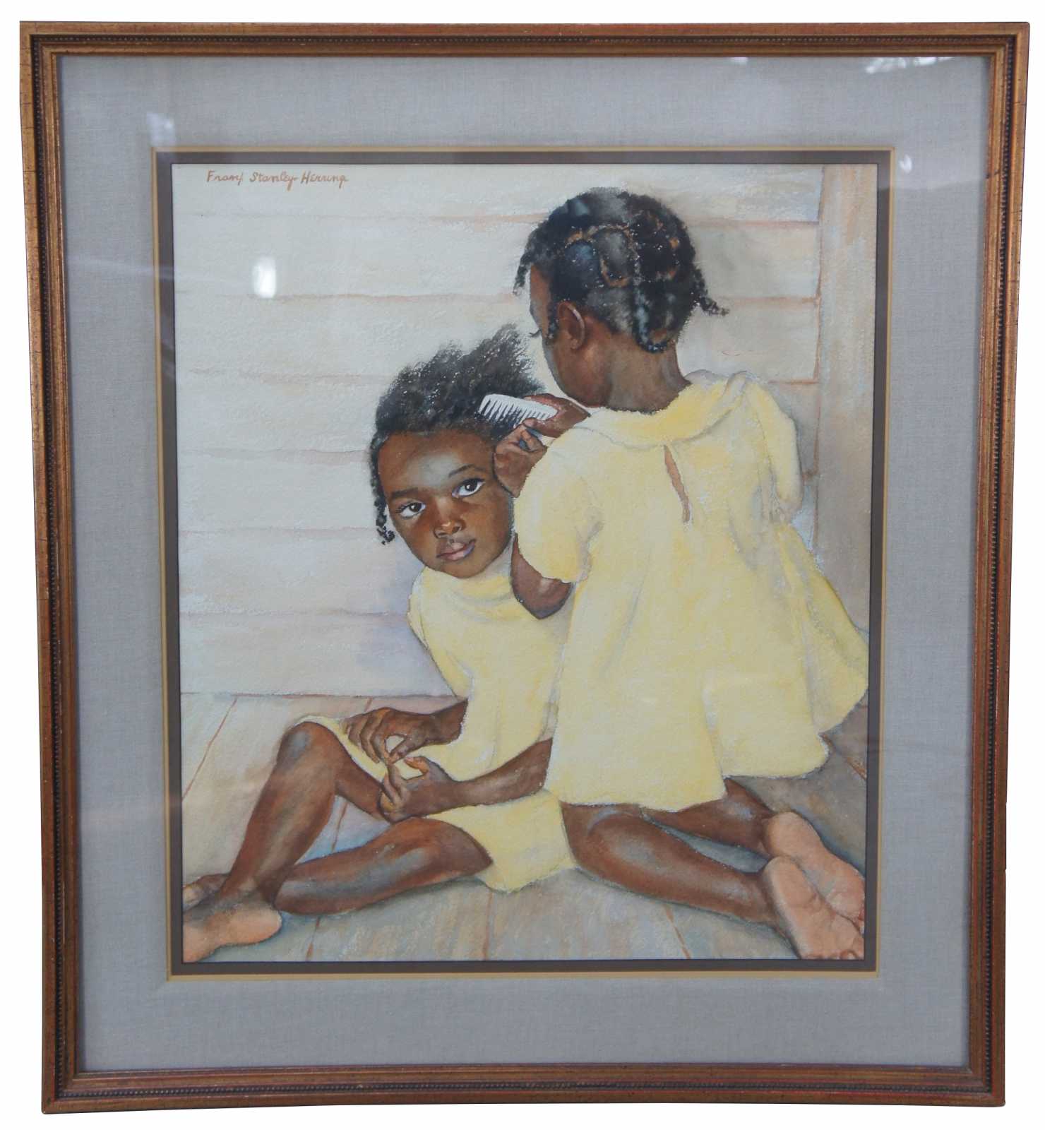 Antique Watercolor Portrait Painting Young Black Girls by Frank Stanley ...