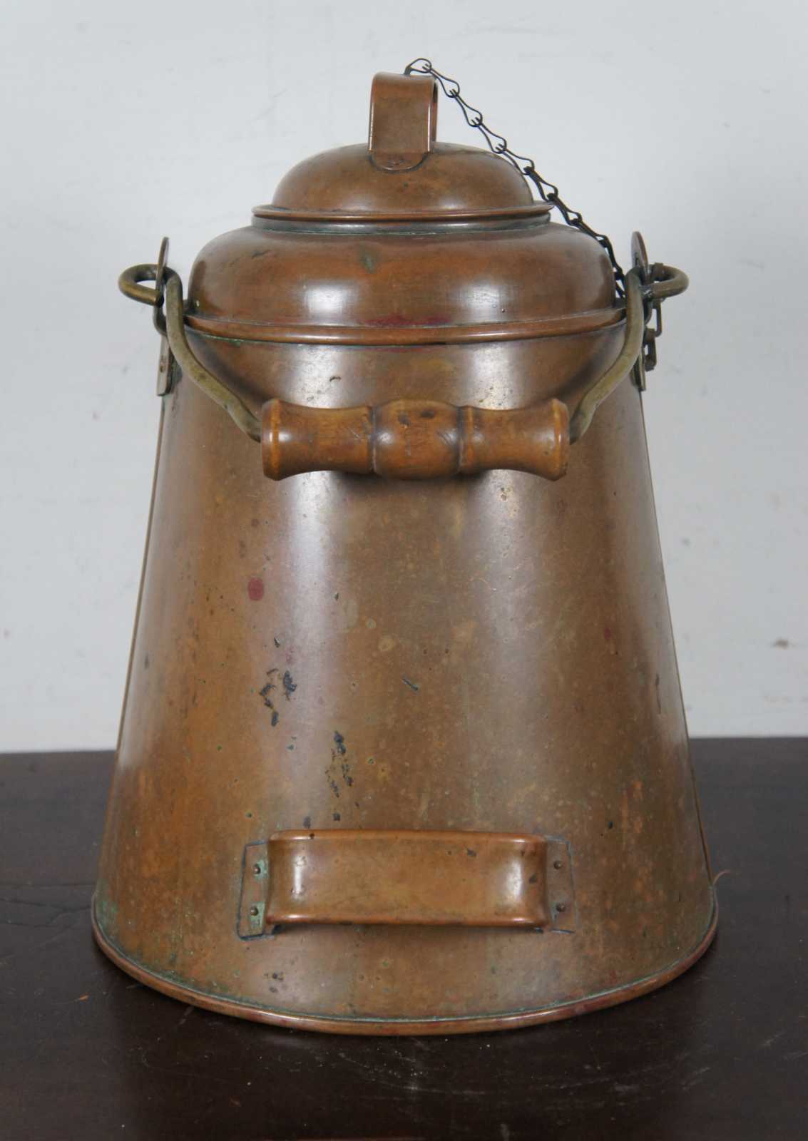 Antique Copper Campfire Coffee Pot/ Cowboy Coffee Pot/ Large 2 Gal