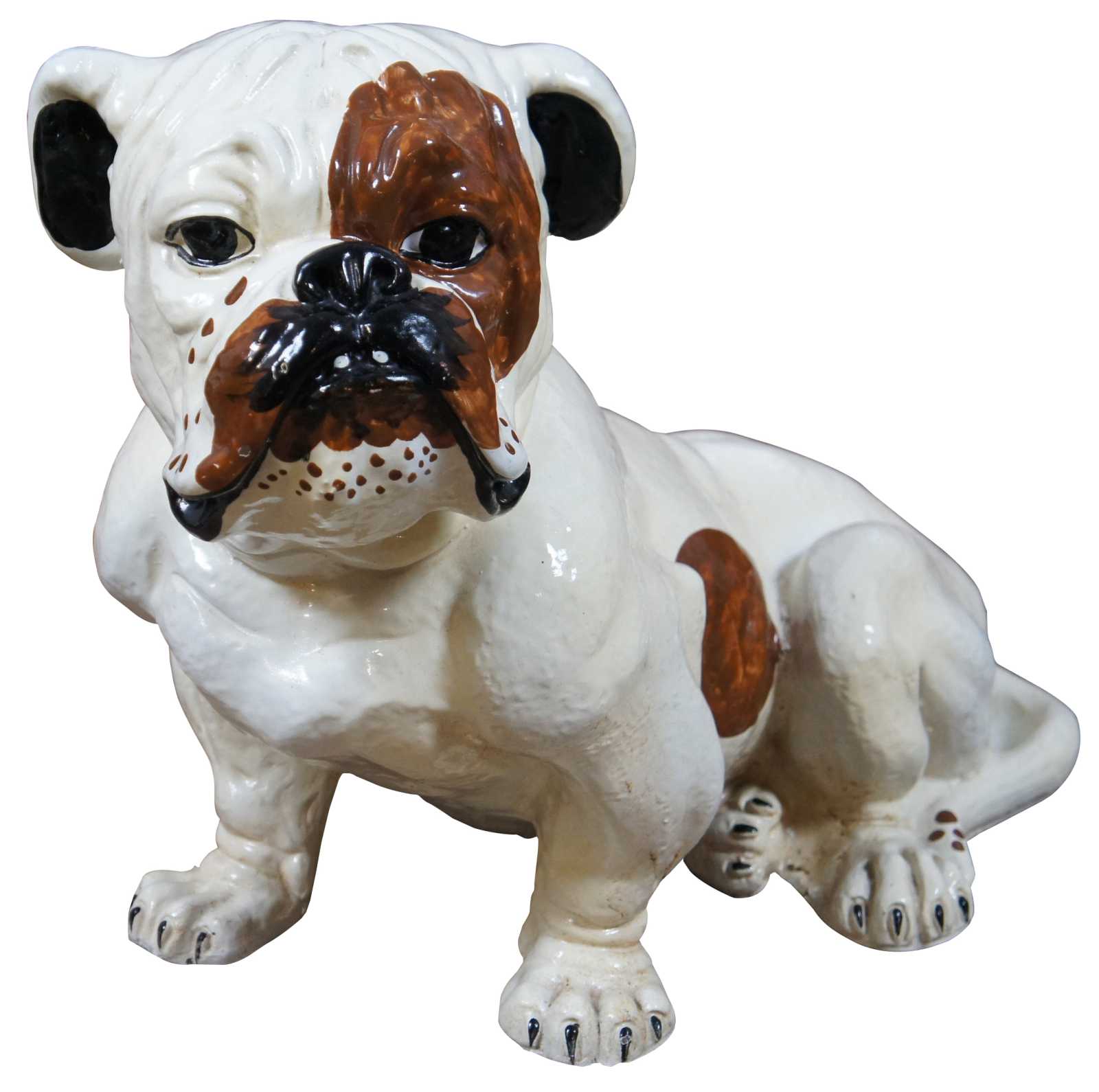 Life Size 1960s Marwal English Bulldog Chalkware Sculpture Statue Door Stop  19