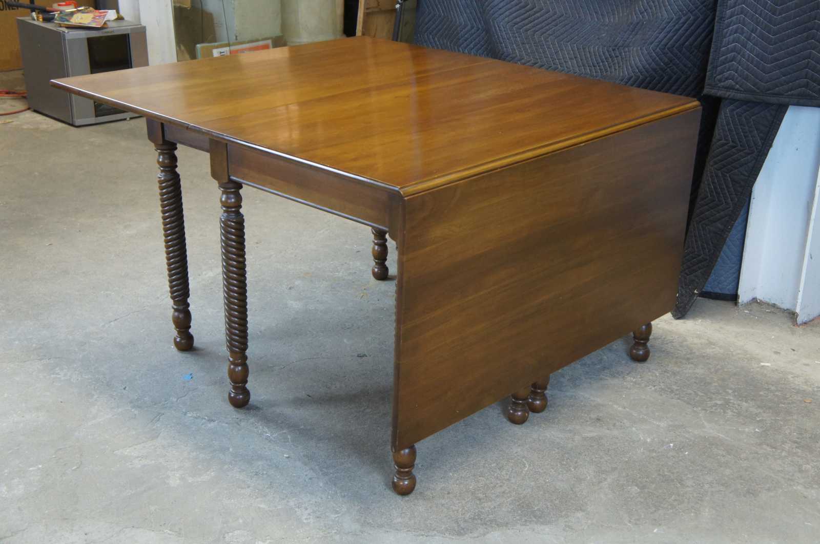 H Willett Wildwood Cherry Drop Leaf Gateleg Barley Twisted Dining Table 71"