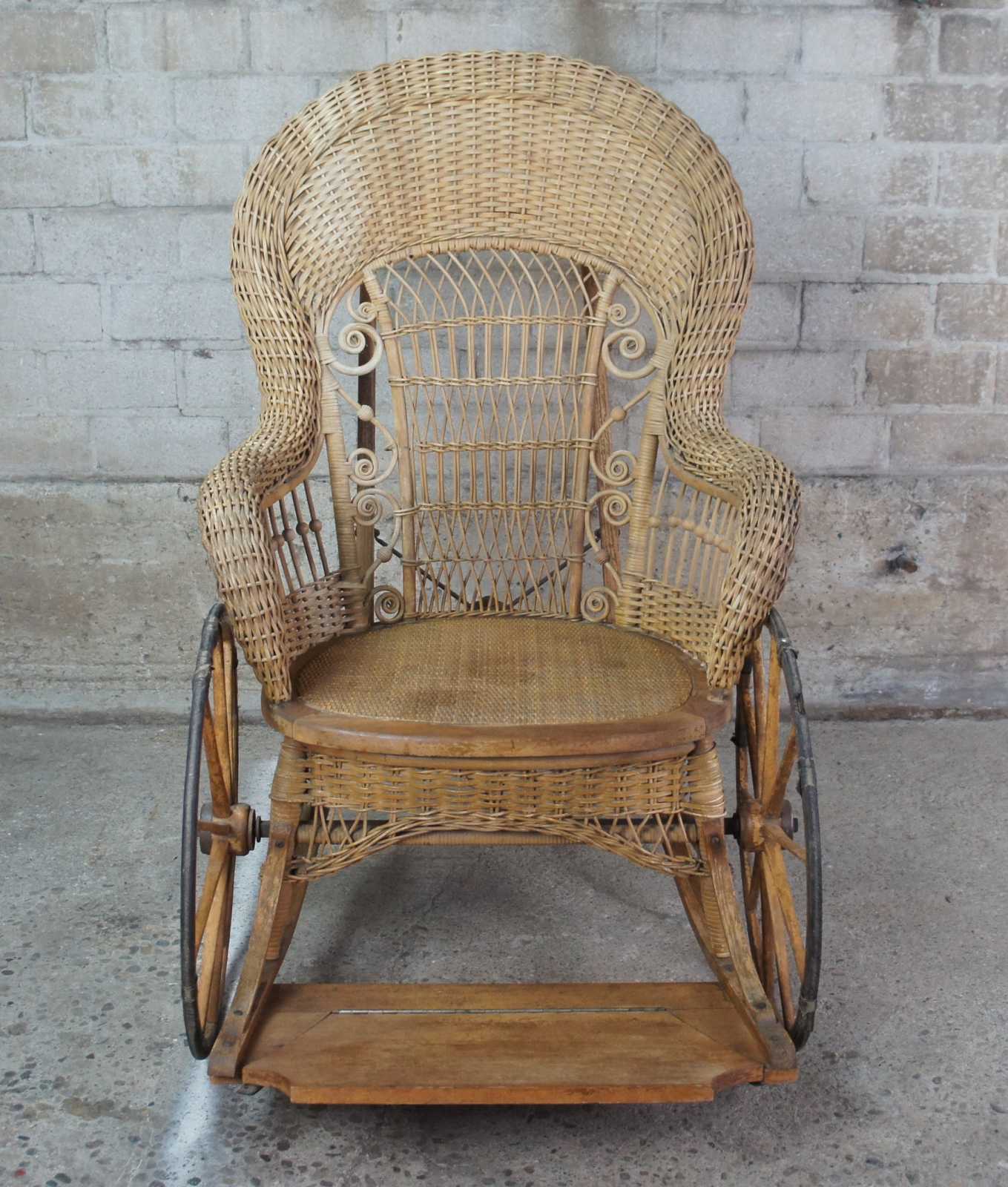 Victorian Antique Mahogany Gout Rocker Footstool, Recent Upholstery