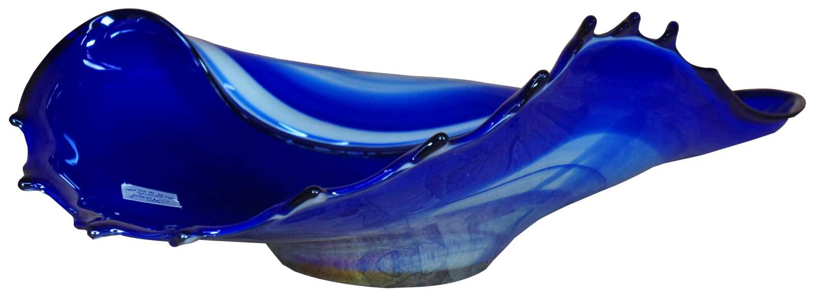 Murano online style colbalt hand blown seashell console bowl, Poland, no returns