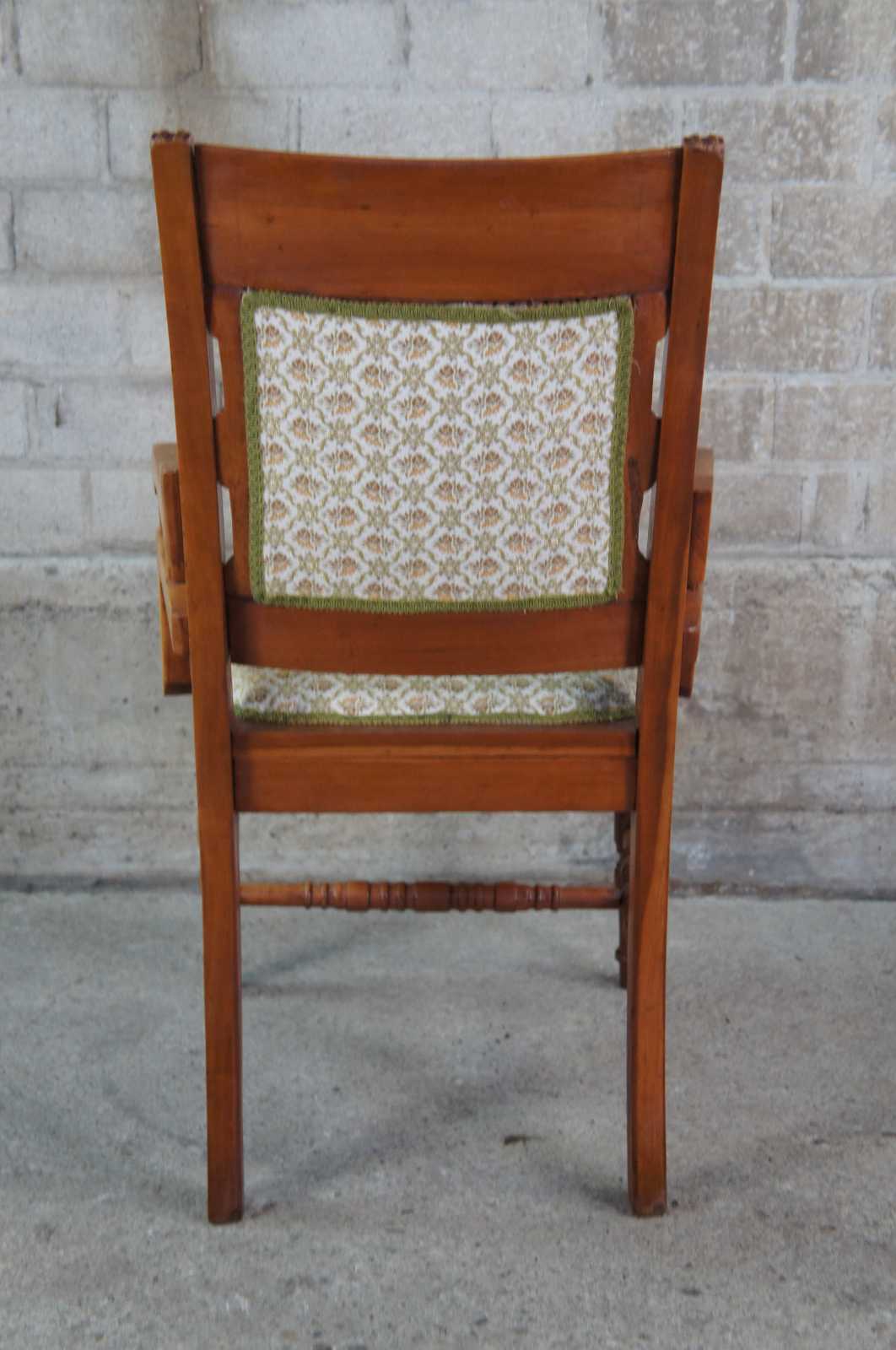 Six Antique Eastlake Spindled Walnut and Burl Upholstered Parlor