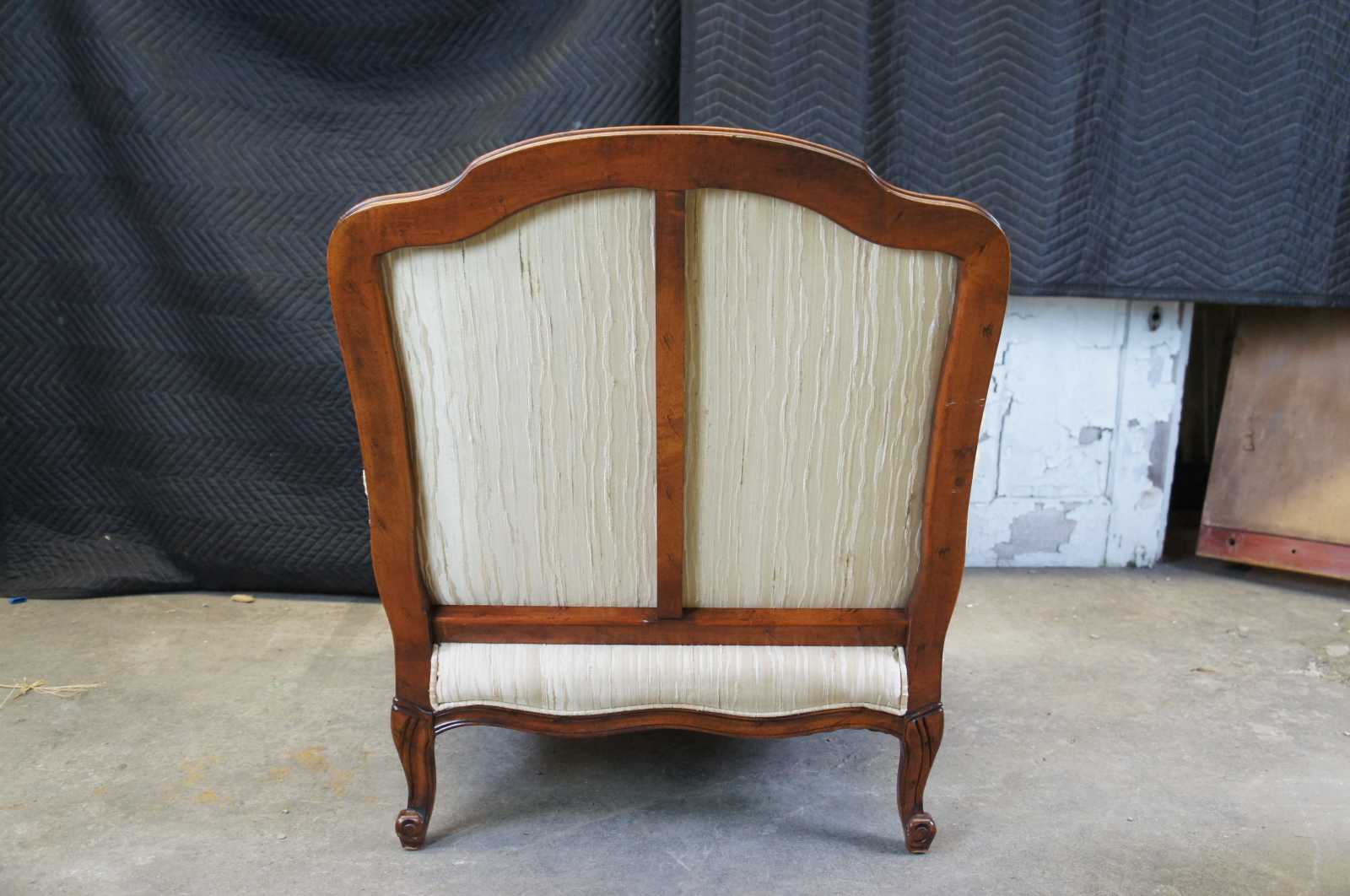 French louis xvi moire arm chairs