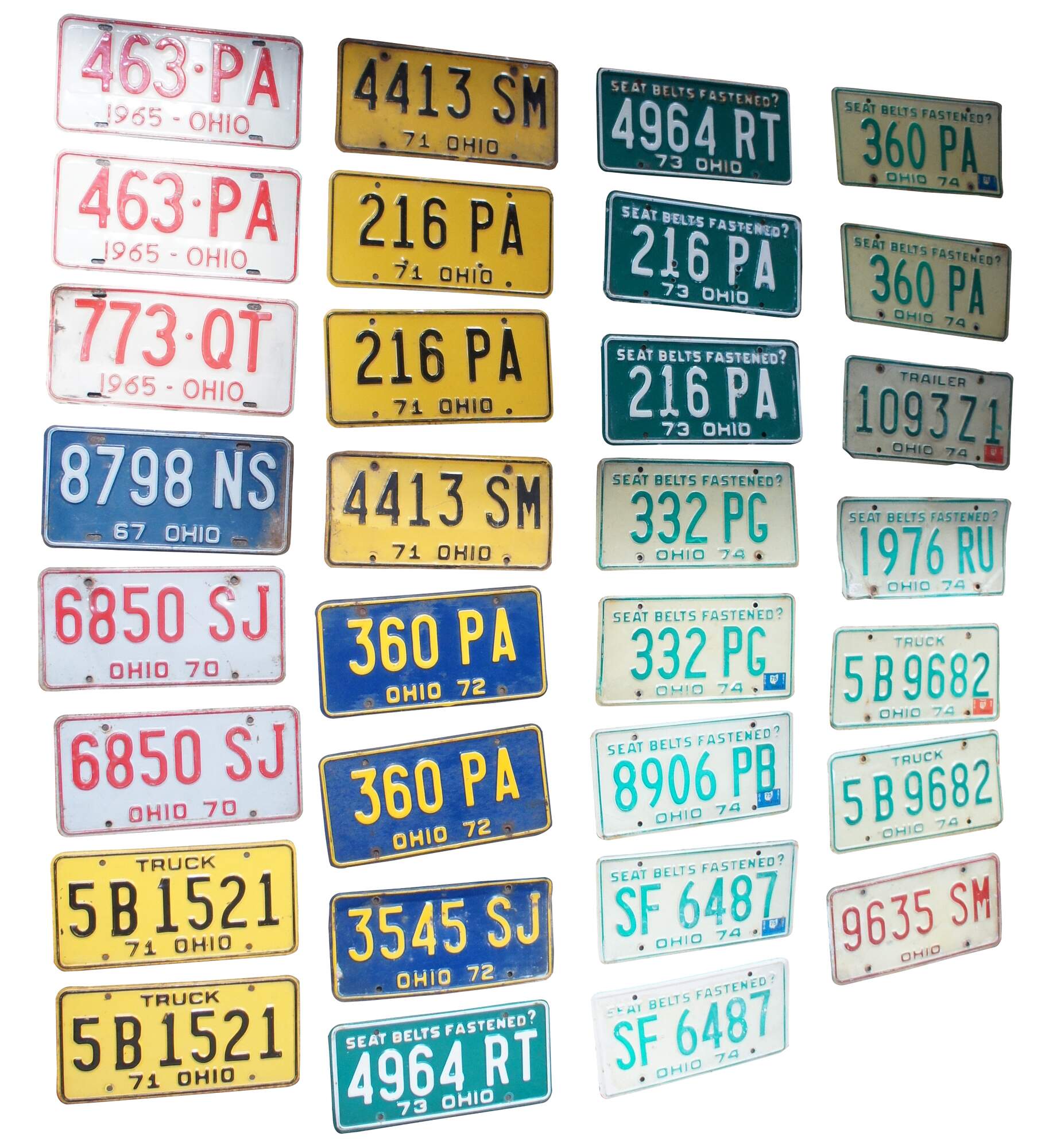 45 Antique Vintage Ohio License Plates Car Truck Trailer Auto Pair