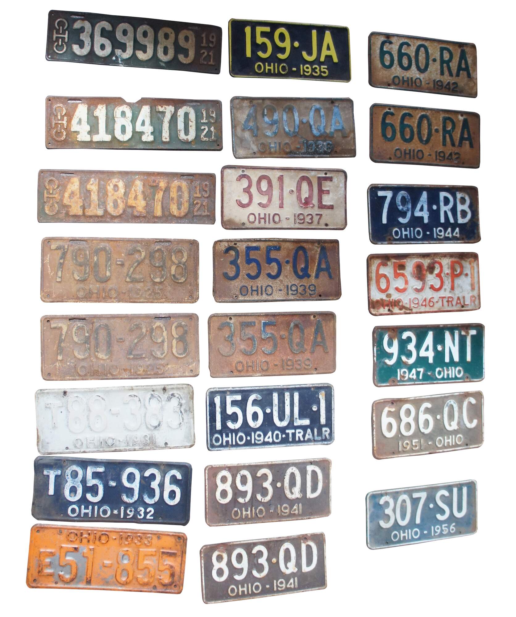 45 Antique Vintage Ohio License Plates Car Truck Trailer Auto Pair