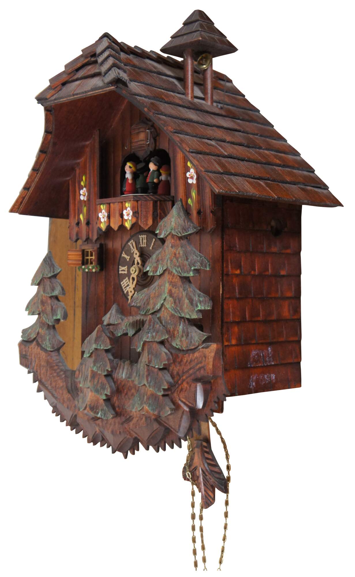 2002 Black Forest Cuckoo Clock Edelweiss Fröhliche Wanderer German