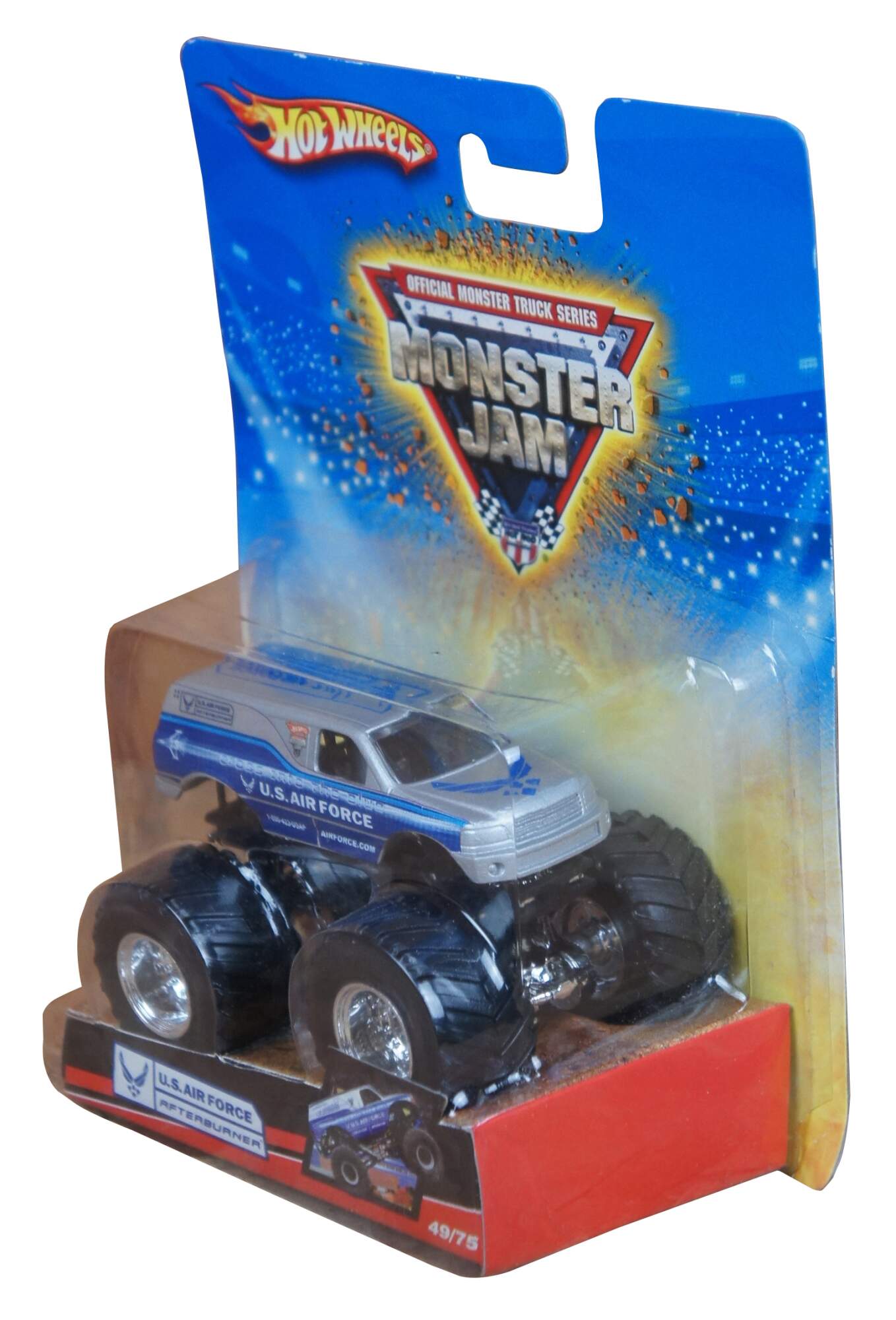 2009 Hot Wheel Monster Jam Truck Us Air Force Afterburner 4x4 Suv Die 