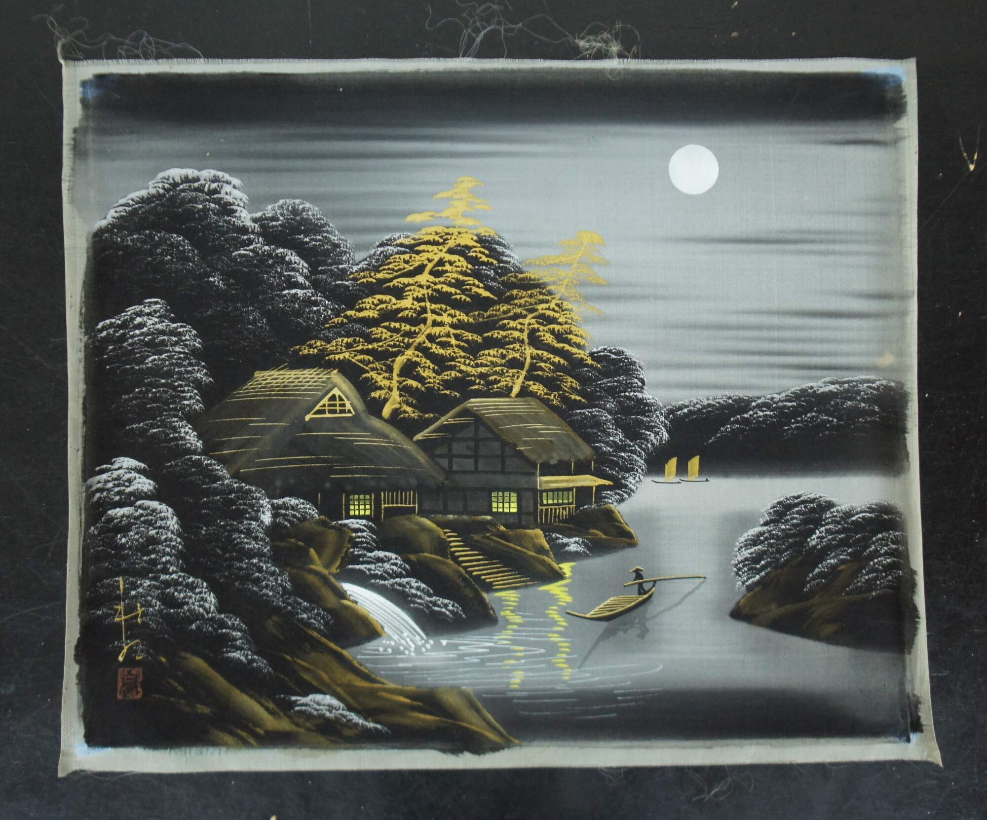 Lot - Japanese Watercolor on Silk