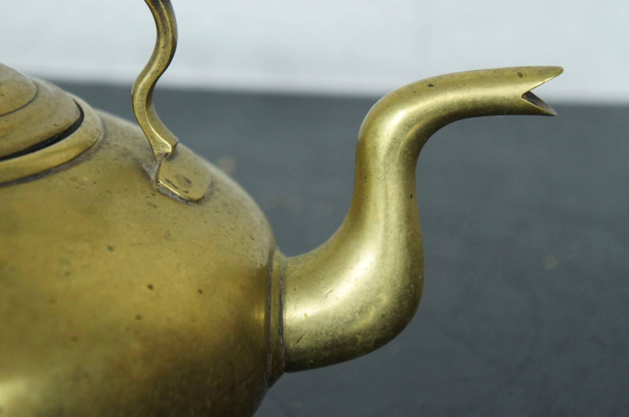 English Antique Hot Toddy Brass Tea Pot or Kettle, C & B