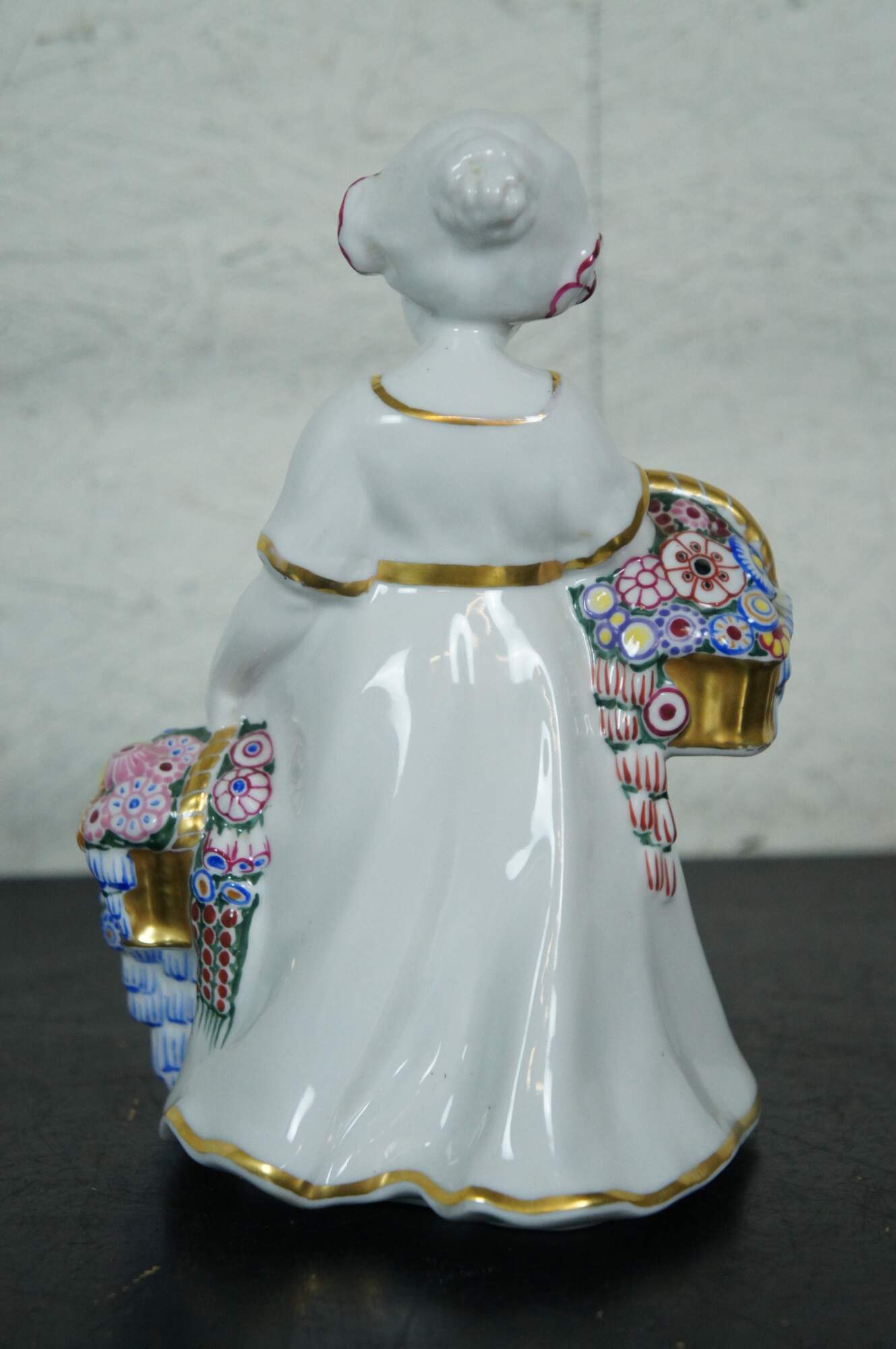 Antique Art Deco Bohemian Pirkenhammer Porcelain Flower Girl