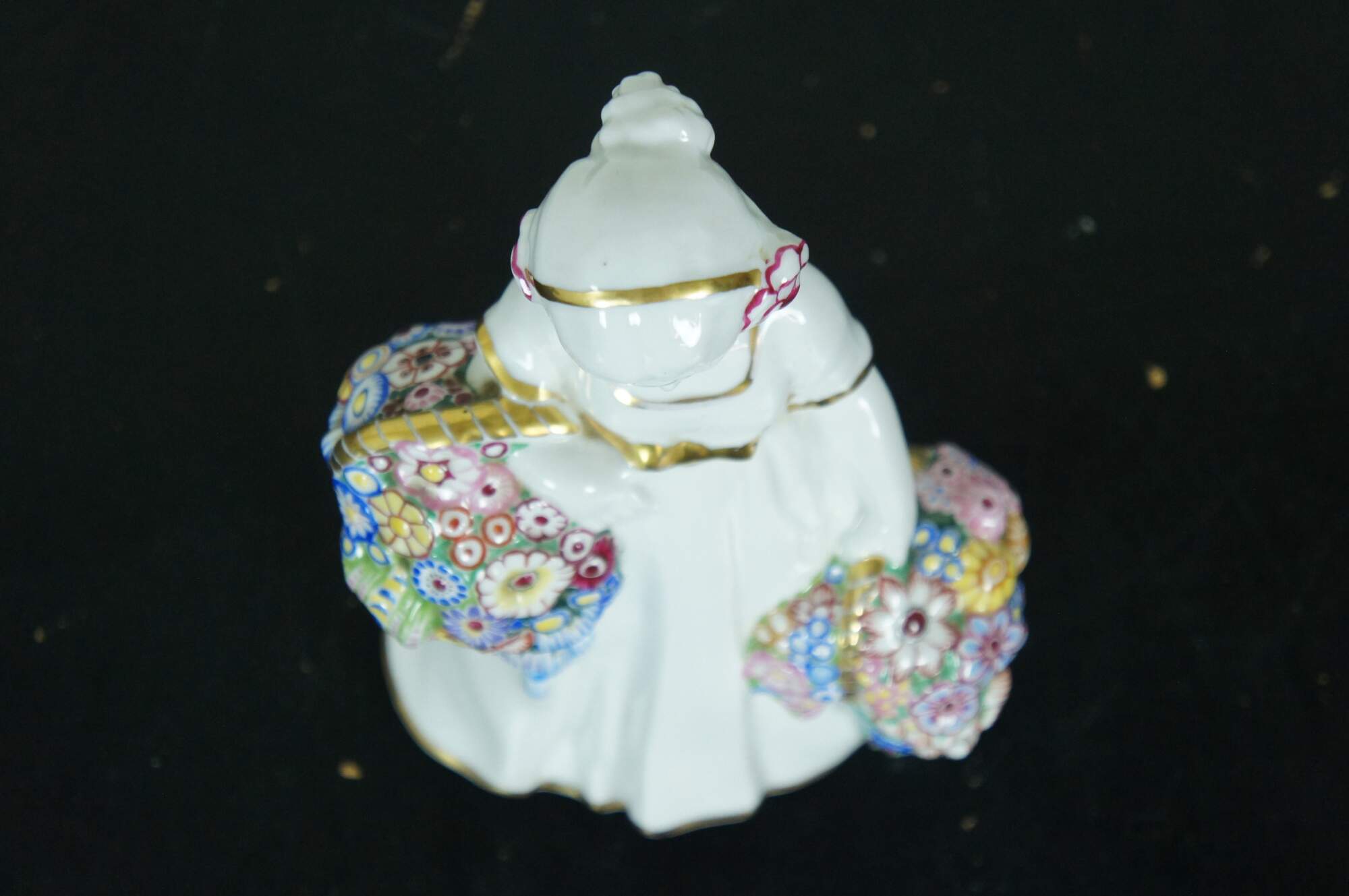 Antique Art Deco Bohemian Pirkenhammer Porcelain Flower Girl
