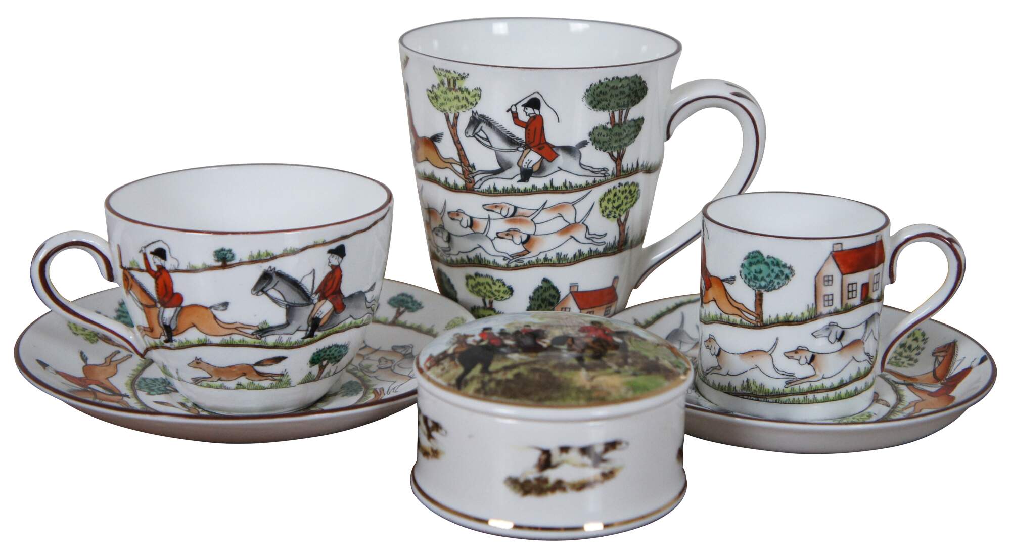 Irish Porcelain Coffee Mug It's A Fox Hunt 4.25 X 3 Shades of