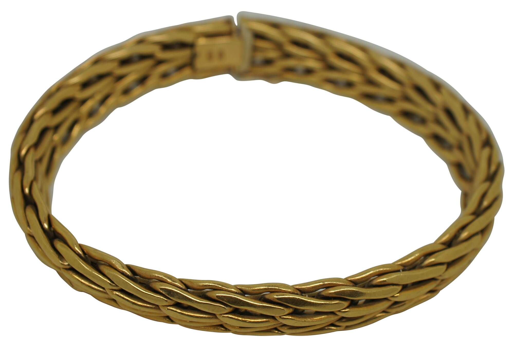 Vintage UnoAErre Arezzo Italy 18K Gold Woven Chain Bracelet 9.5mm