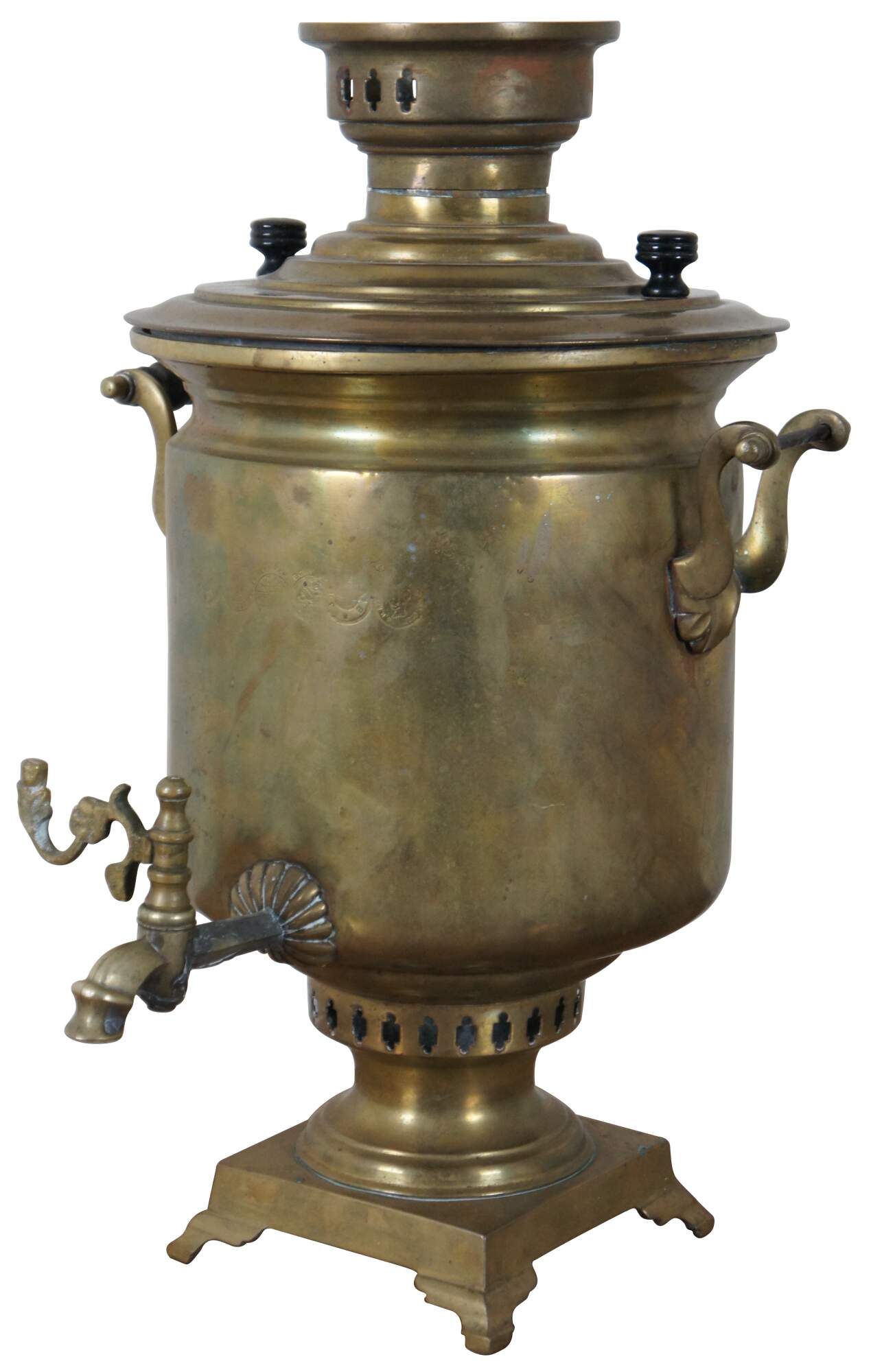 Antique Large Russian Brass 18 3/8 Samovar Maker Stamp Coffee Tea Dispenser  -  Canada
