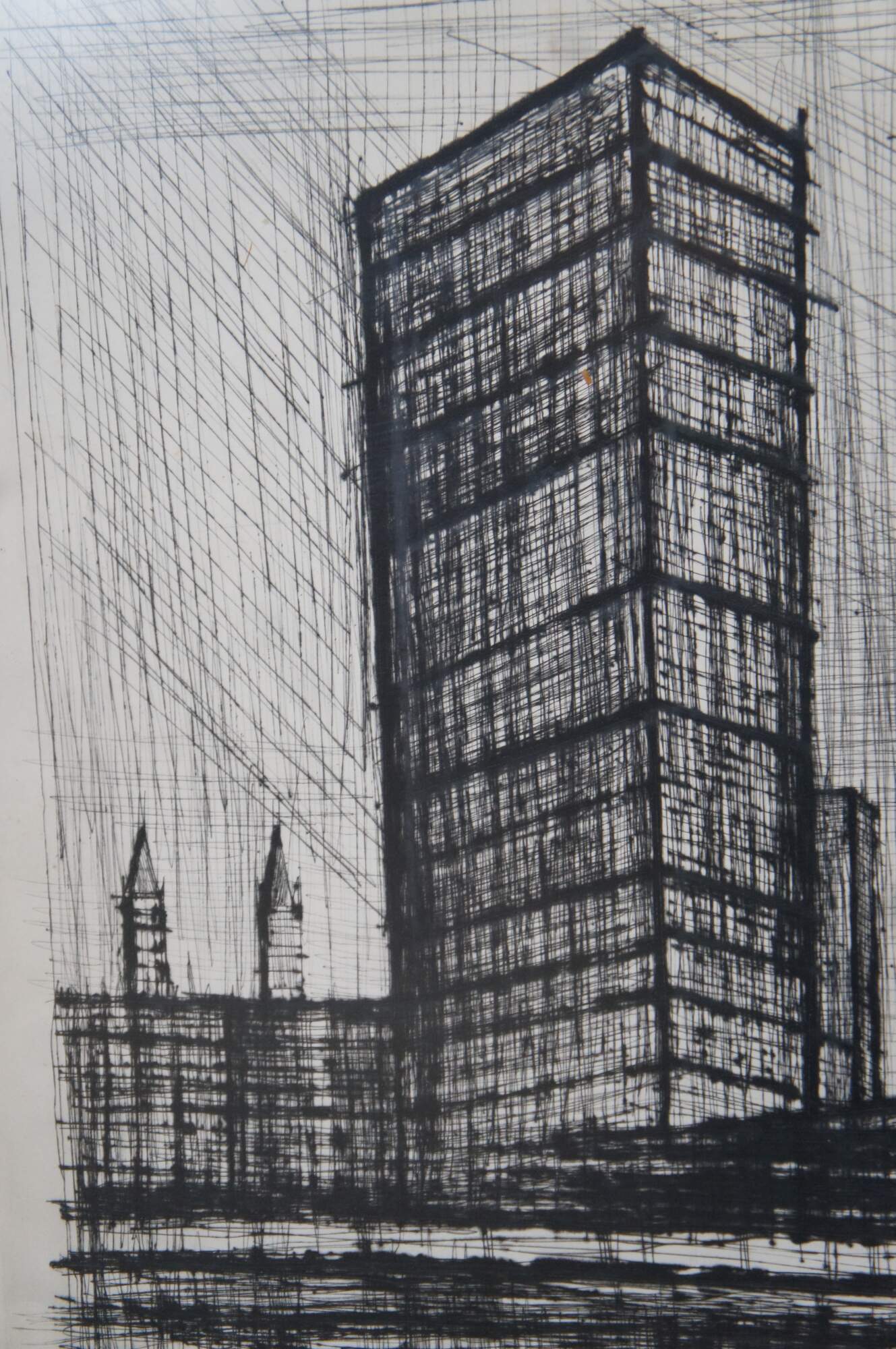 Bernard Buffet United Nations Building New York Cityscape Drypoint ...