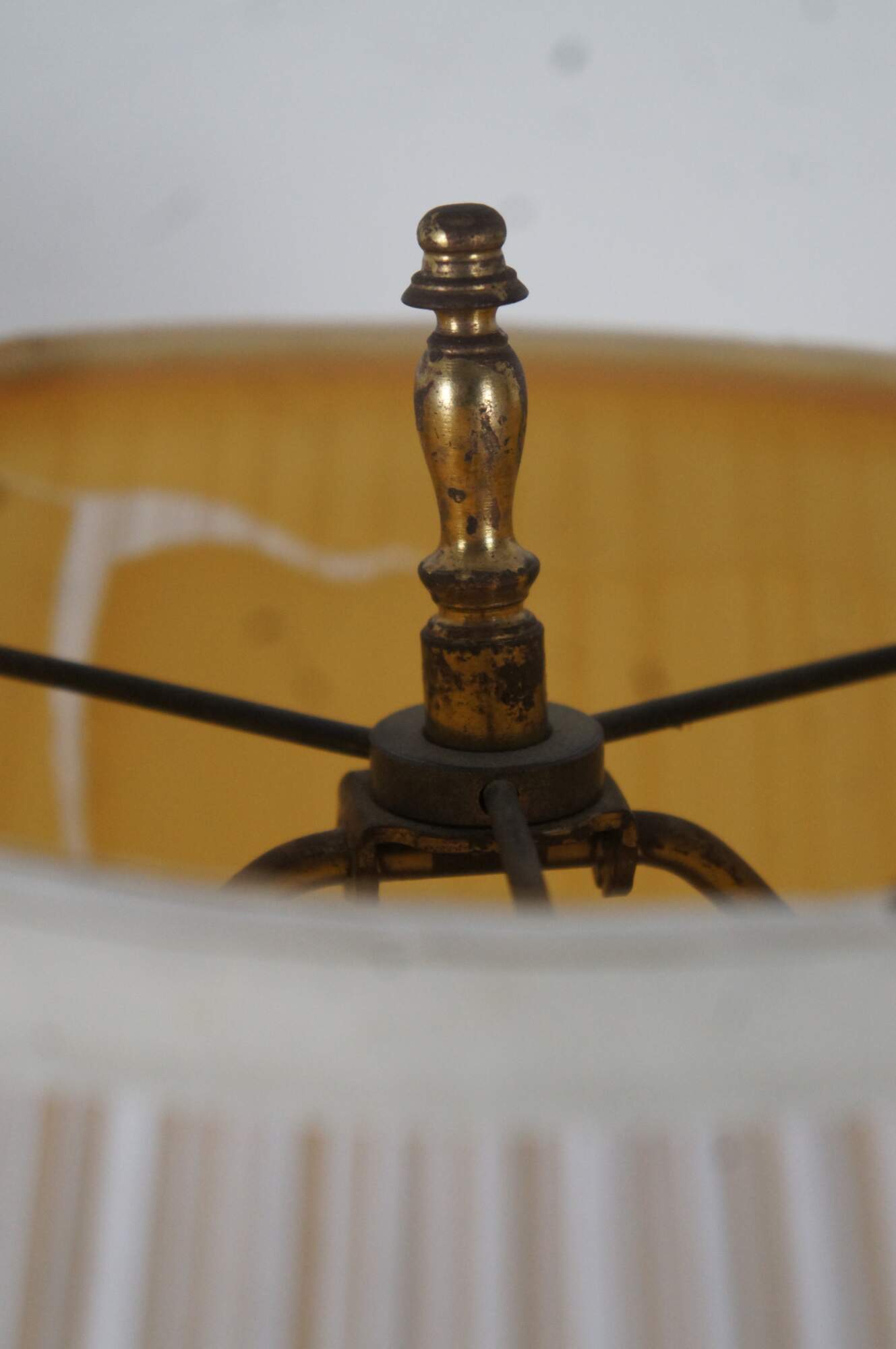 Vintage Stiffel Hollywood Regency Brass & Porcelain Candlestick table Lamp  MCM