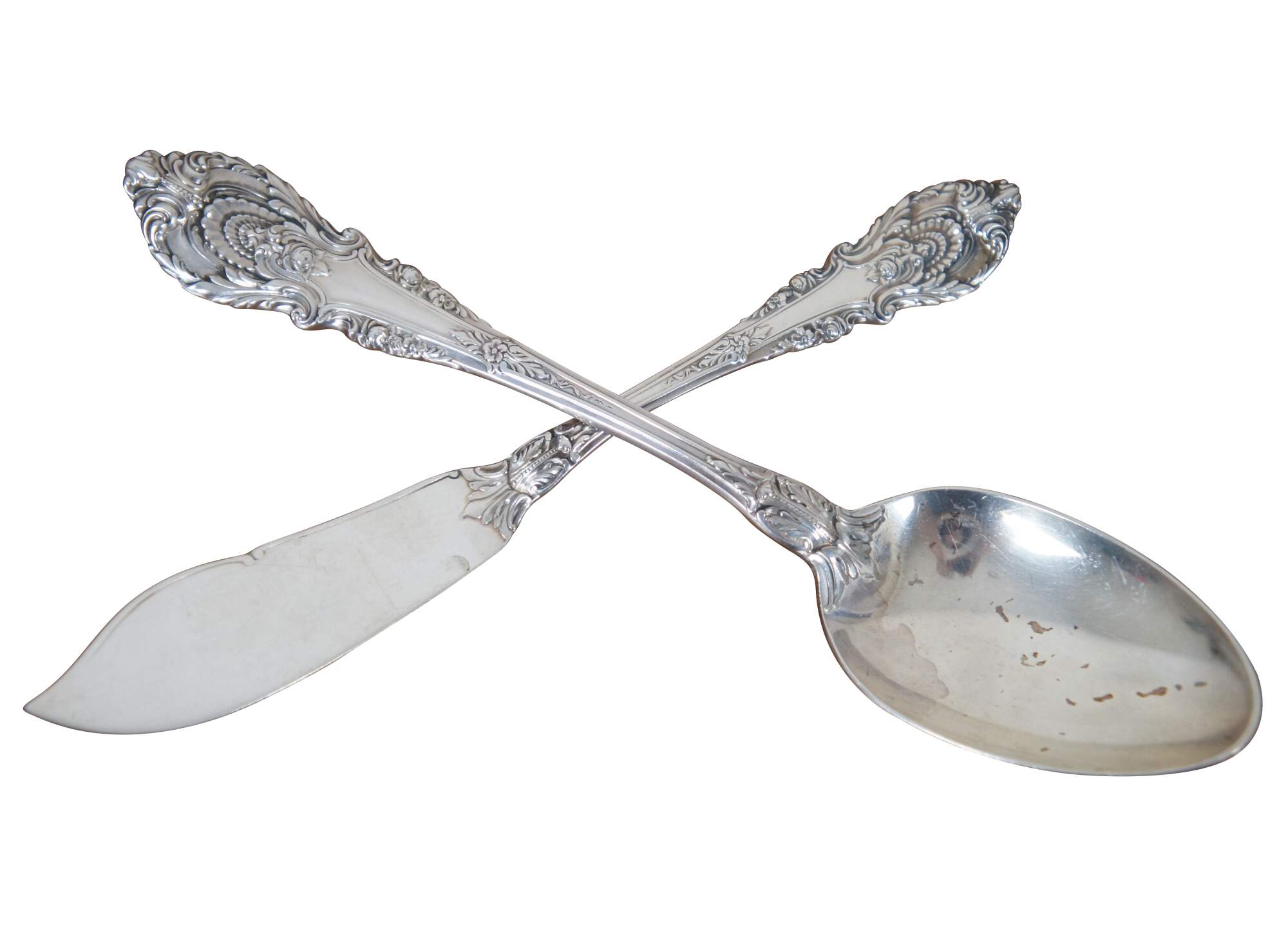 Antique Wallace Sterling Silver Sir Christopher Serving Spoon Butter Knife  149g