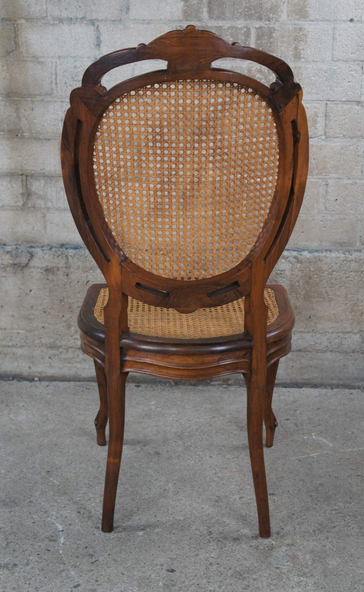 French louis xv velvet walnut side chairs