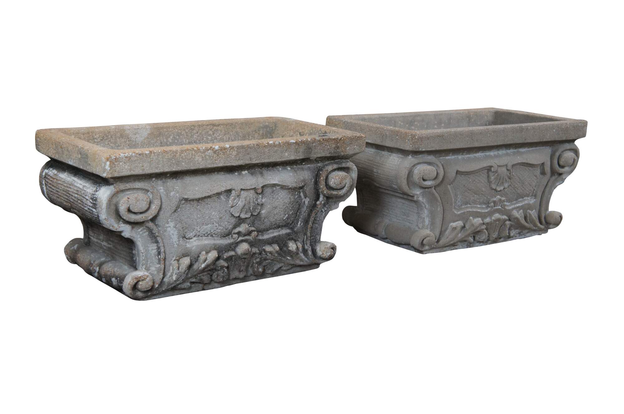 French Floral Stone Planter