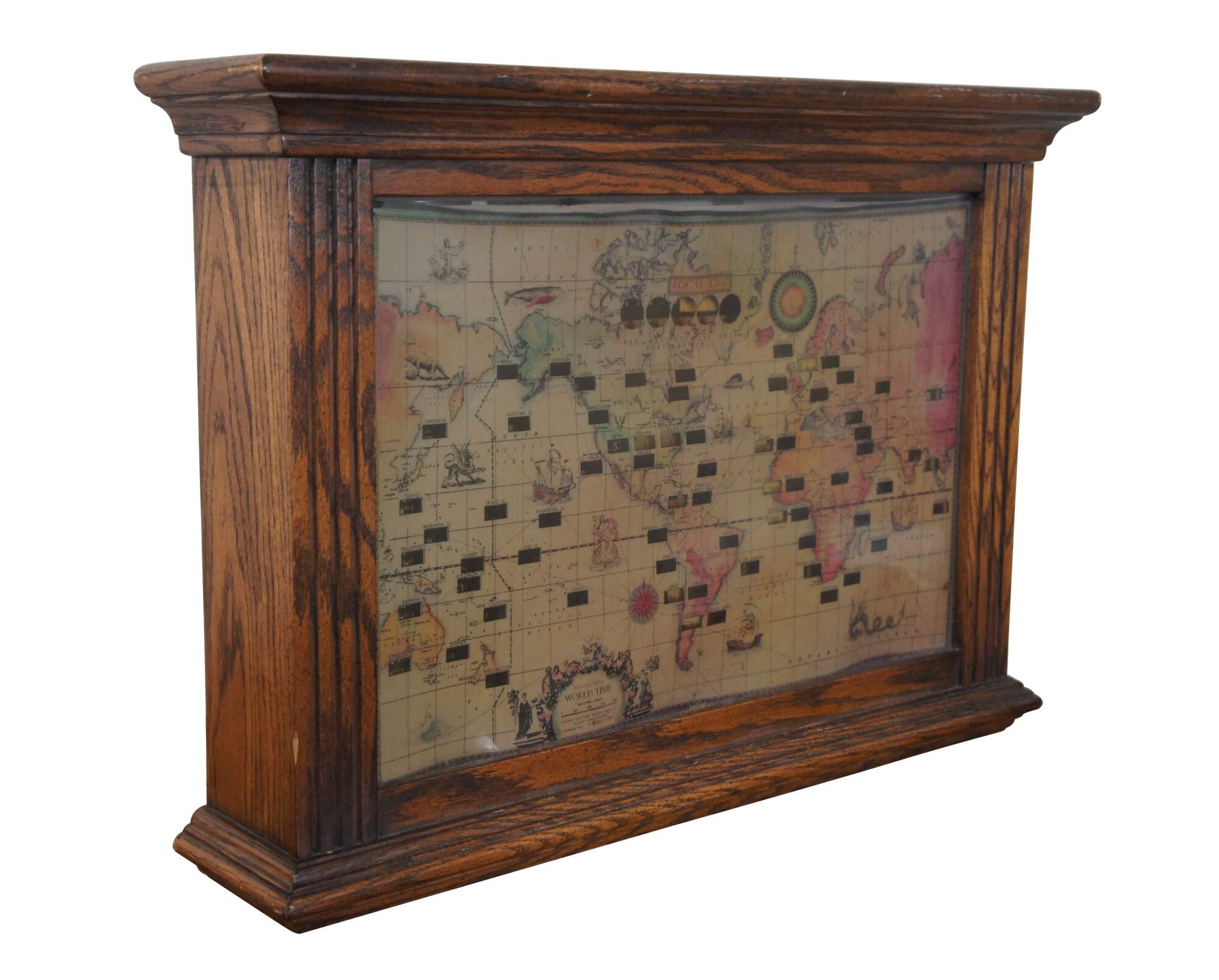1950's Howard Miller World Time Zone Illuminated Mantel