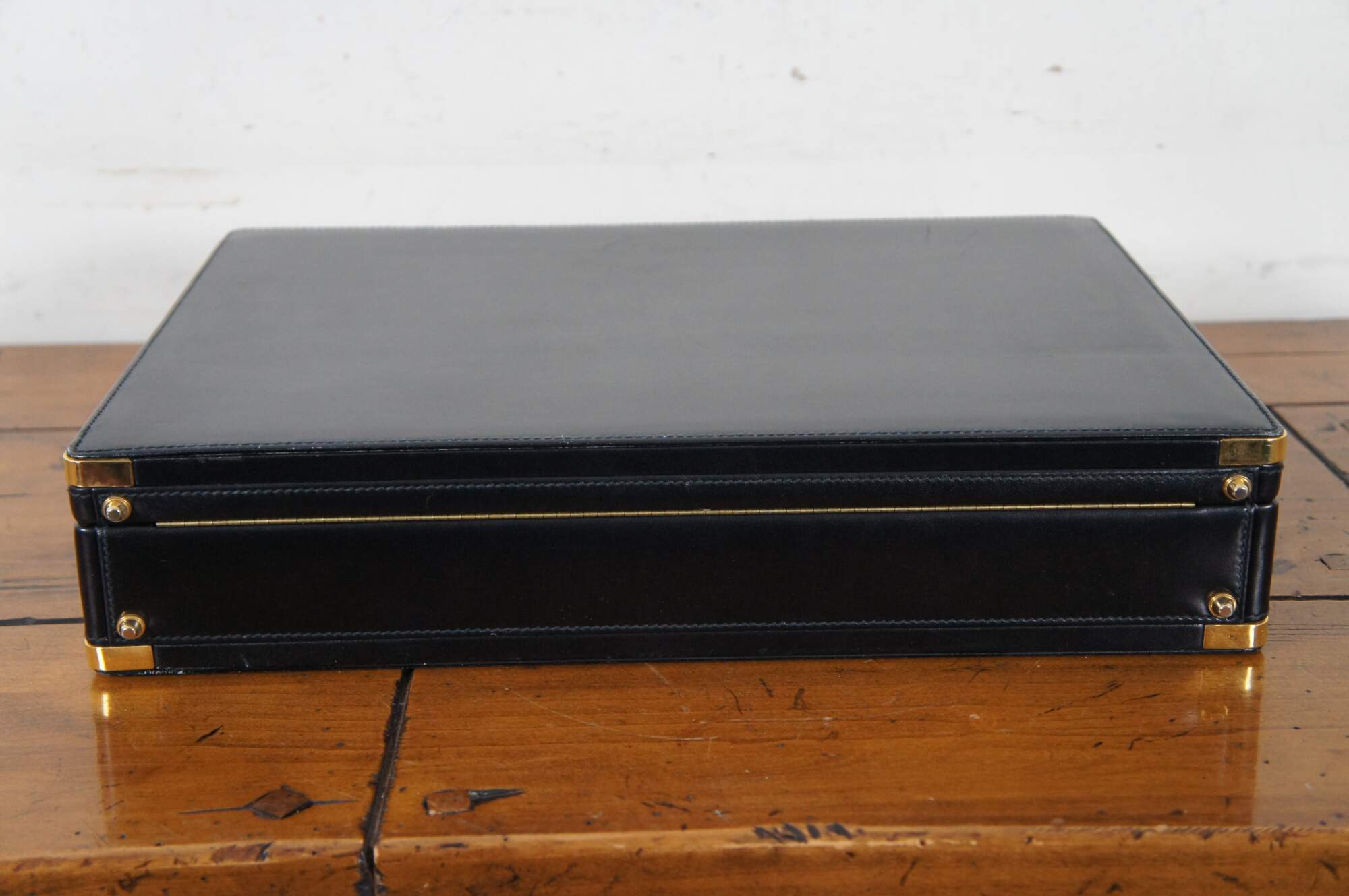 Bally Black x Brown Mini Trunk Hard Case Steamer Attache 860720