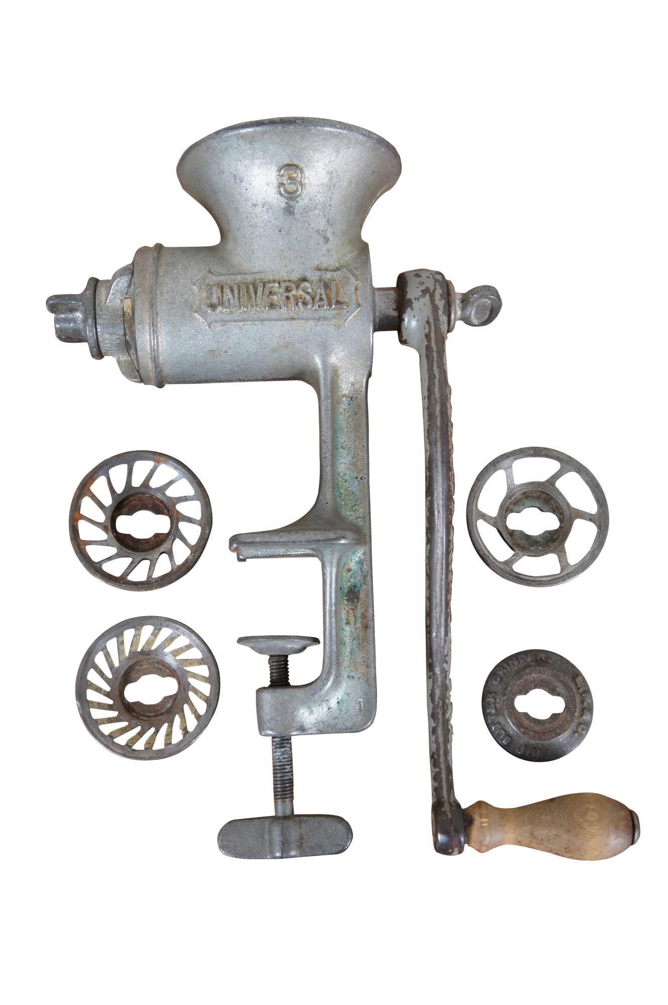Antique Cast Iron Universal Hand Crank Food Chopper 
