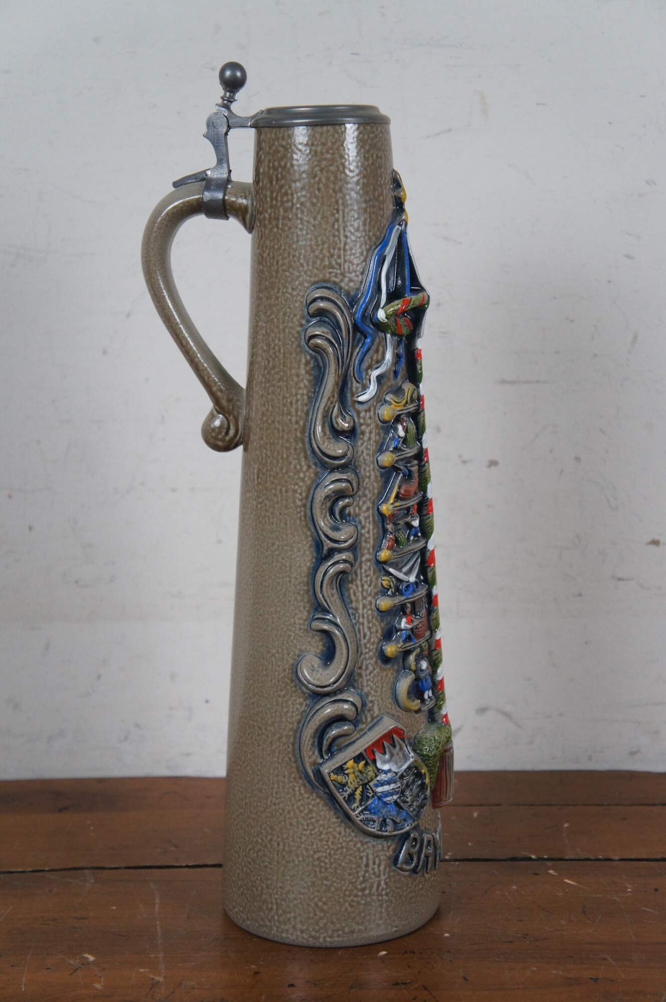 Vintage store original Western Germany beer stein maypole