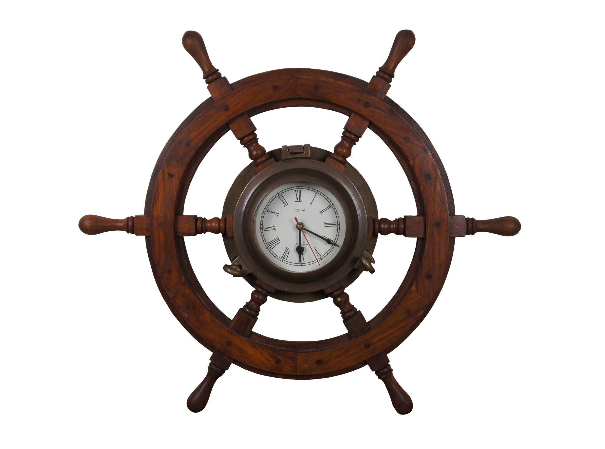 BRASS MARINE PORT HOLE CLOCK MADE FOR THE ROYAL NAVY LONDON