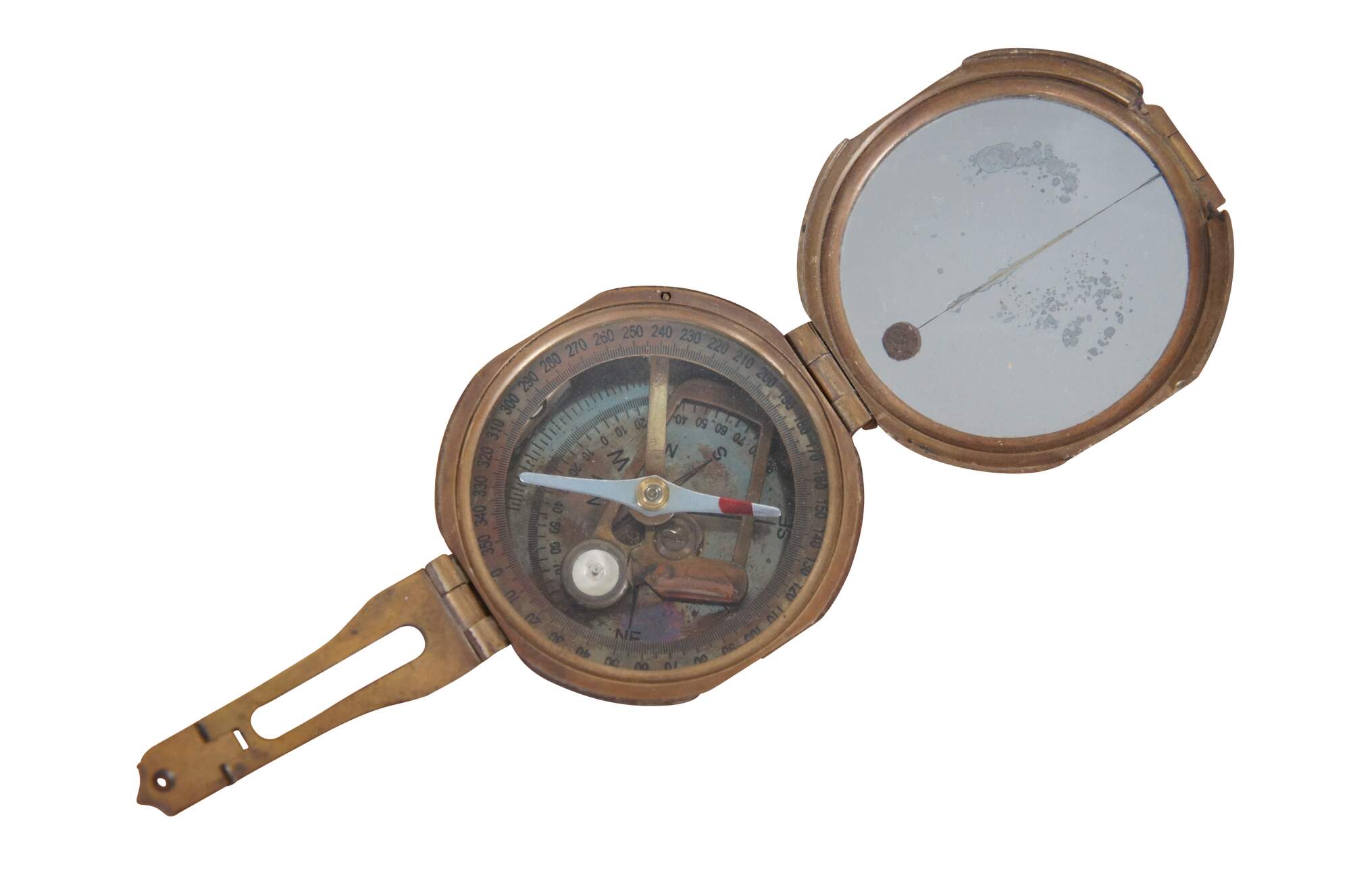 Stanley Brass Nautical Compass, Natural Sine, Near Mint - Ruby Lane