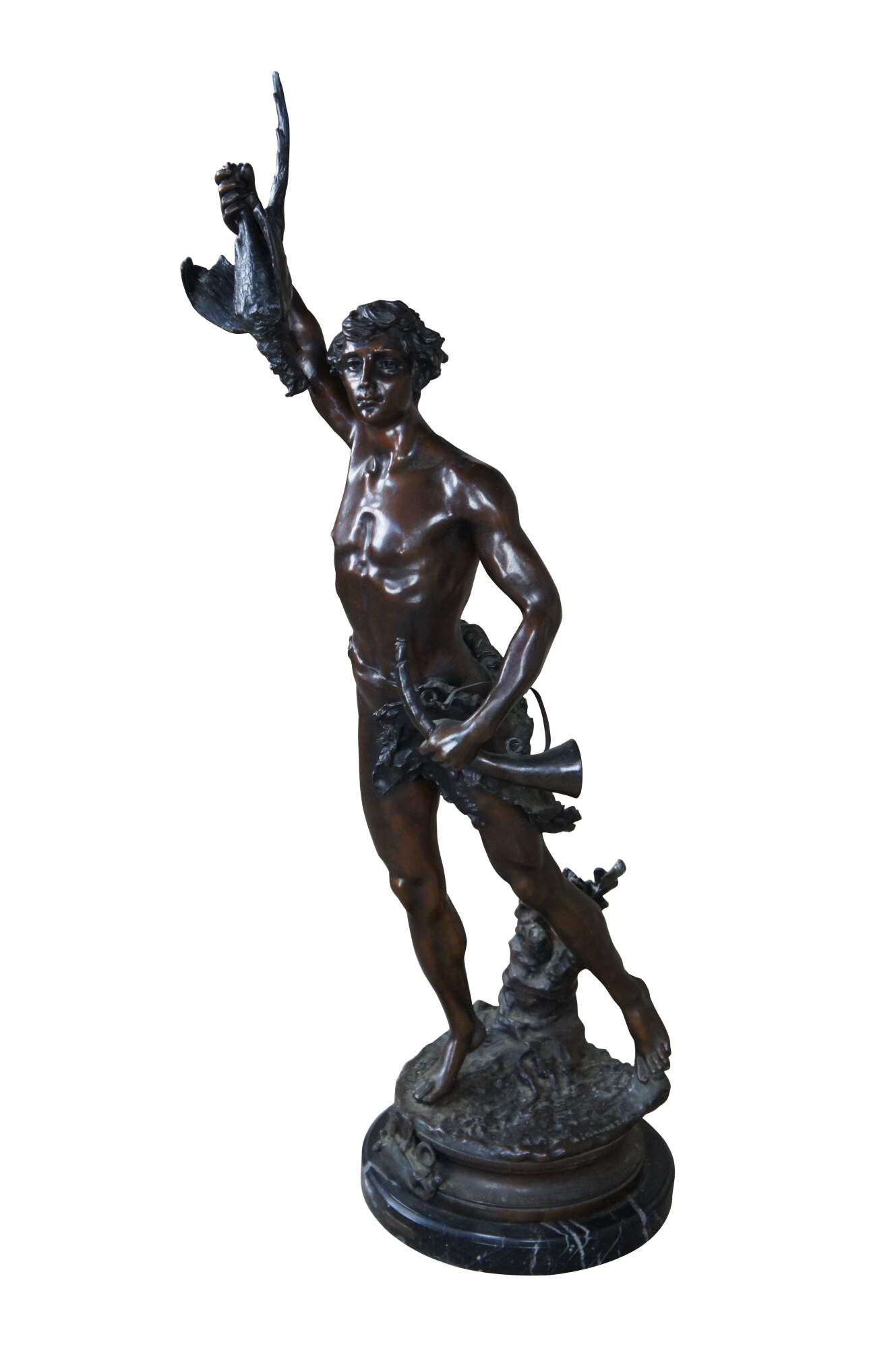 Acteon Greek Hunter by Adrien Etienne Gaudez French Bronze Statue ...