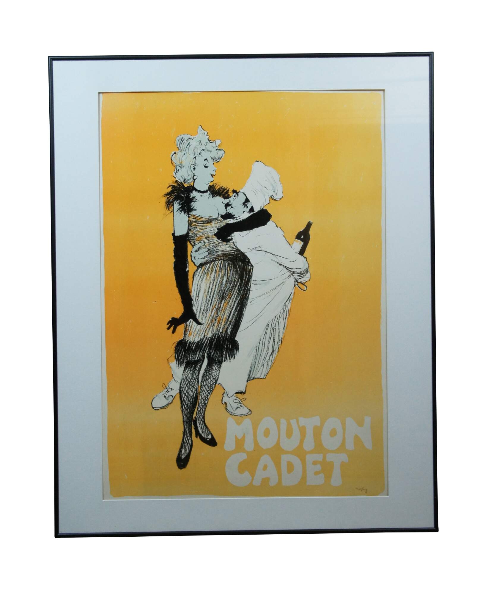 Mid Century Charles Mozley Mouton Cadet Wine Advertisement Poster 40